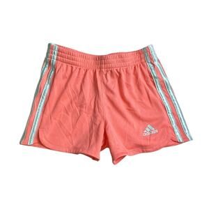 Adidas Girls Pink with White Side Stripes Running Shorts Size 6